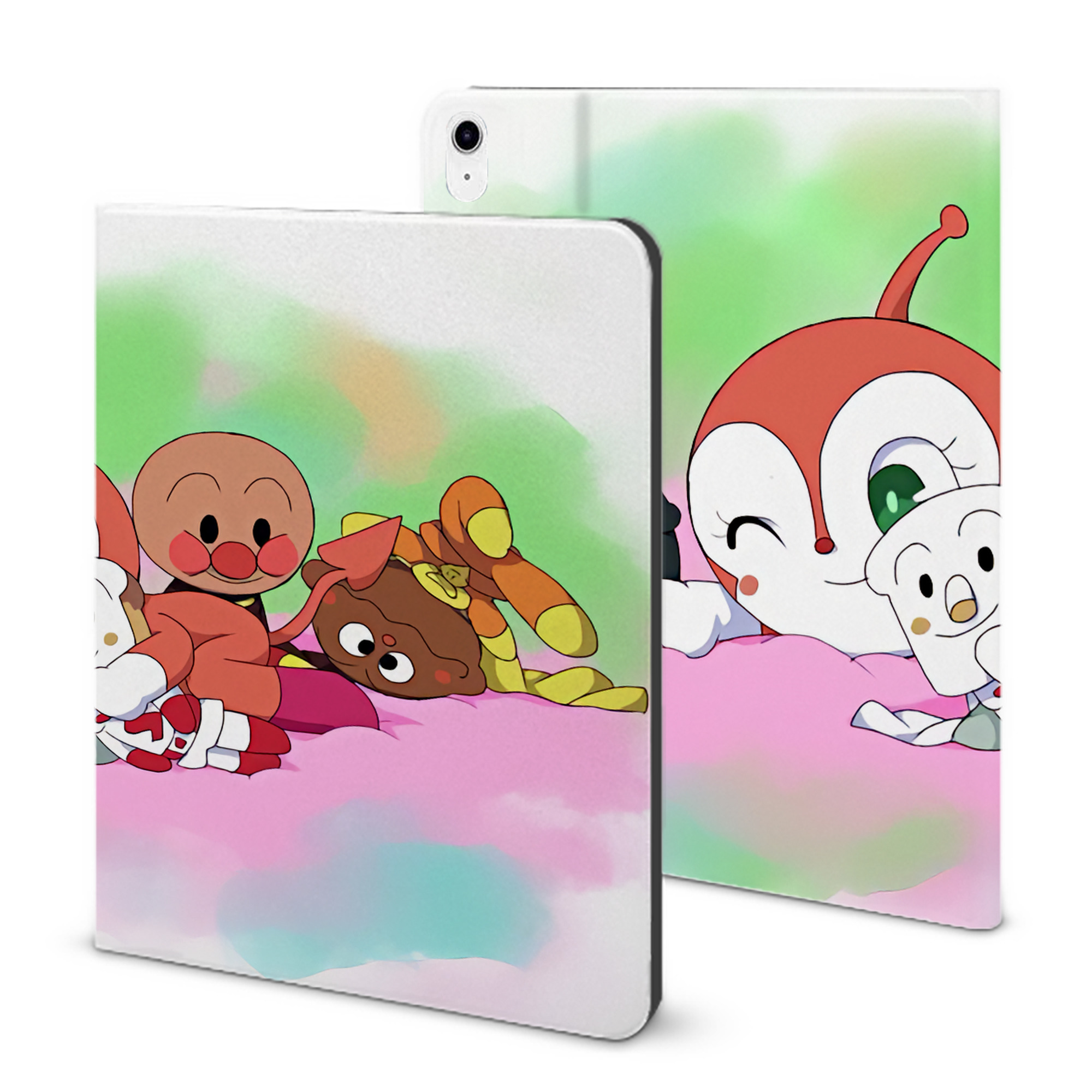 （画像用） アンパンマン Anpanman IPad ケース ブック型 PUレザー TPU 耐衝撃 軽量 薄型 ペン収納なし 全面保護 IPad 各モデル対応